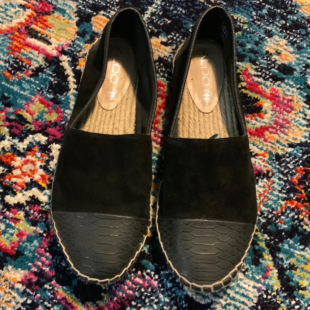 Aldo Suede & Leather Espadrilles Size 8
